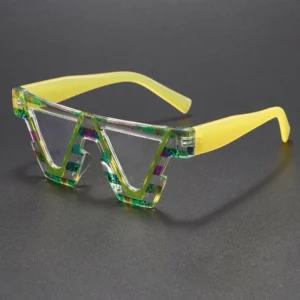 Oversize Triangular Shape Plastic Frame PC Material Anti Blue Light Glasses UV400 Protection Lens Sunglasses