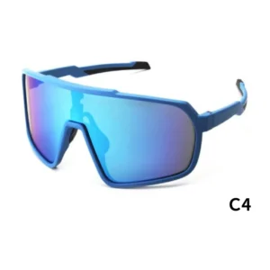 Oversized Blue UV400 Anti-polarizing Windproof Sunglasses Men Custom Logo Protective Outdoor Cycling Running TR90
