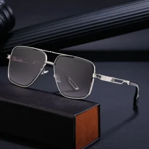 Oversized Metal Sunglasses Custom Fashion Double Bridge Sunglasses Men
