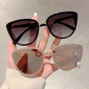 Oversized Outdoor Cat Eye Shades Gradient Color Uv Resistant Personality Simple Custom logo Sunglasses
