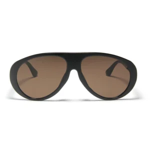 Oversized Oval Pilot Acetate Sunglasses Black Hip Hop Shades Eyewear Luxury Custom Logo
