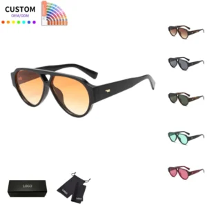 Oversized Sunglasses Aviation Large Frame Fashion UV400 Shades Custom Logo Case Ready to Ship for Driving Man