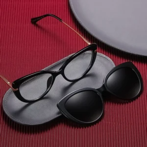 P95336 Custom Logo TR90 Magnetic Clip on Polarized Sunglasses with Monturas Con Clip
