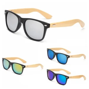 PC Frame Wooden Temples Hand Made Men Bamboo Sun Glasses Eyeglasses Vintage Custom Logo Bamboo Sunglasses