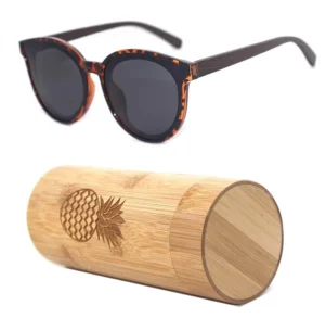 PC Plastic Frame Simple Design Custom Bamboo Wooden Sunglasses