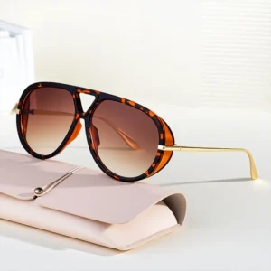 Partagas Fashion Fancy Designer Custom Logo Oversized Double Bridge UV400 Shades Sun Glasses Sunglasses for Women