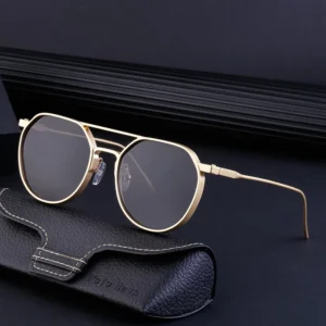 Partagas Fashion Punk Style Designer Custom Logo Round Metal Double Bridge UV400 Shades Sun Glasses Sunglasses for Women Men