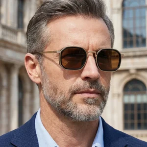 Partagas Retro Designer Custom Logo Punk Style Metal Frame Spring Hinge UV400 Protection Shades Sun Glasses Sunglasses for Men