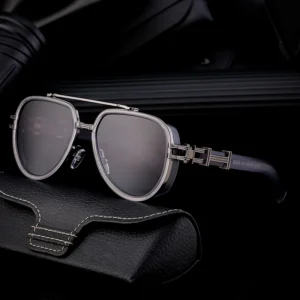 Partagas Vintage Retro Punk Style Aviation Designer Custom Logo Double Bridge UV400 Shades Sun Glasses Sunglasses for Women Men