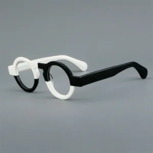 Patchwork Round Thick Acetate CP Solid Cellulose Large Prescription Optical Glasses Eyeglasses Frames