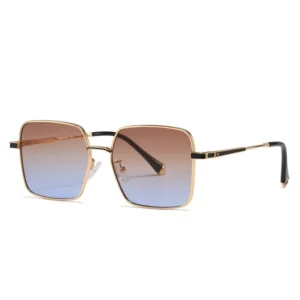 Personality Large Frame Luxury Men’s Sunglasses Metal Women’s Sunshade Sunglasses Square Framed Fashion UV400 Sunglasses