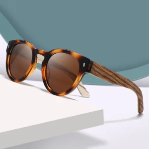 Personalized Fashion Round Wooden Polarized Sunglasses Custom Logo