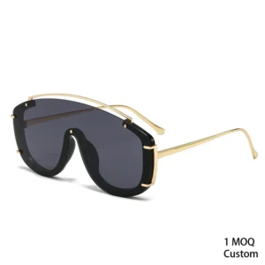 Personalized Fashion Sunglasses Metal Integrated Frame Suitable for Mountaineering Logo Custom 1pc Min Order