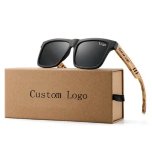 Personalized Polarizing Square Retro Casual Mens Men Polarized Bamboo Bulk Wood Wooden Sunglasses