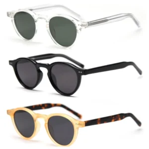 Personalized Sunglasses OEM Fashion UV400 Round Frames Acetate Feet TR90 Polarized Sunglasses Ready Stock