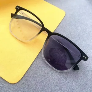 Photochromic Anti Blue Light Oversized Wood Texture Black White Lunette Photochromique Femme Men Woman Glasses