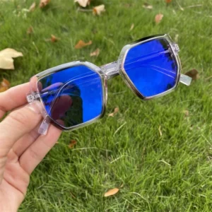 Photochromic Lens Anti Blue Light TR90 Spring Hinge Irregular Big Size Lunette Photogrey Women Computer Photogray Glasses