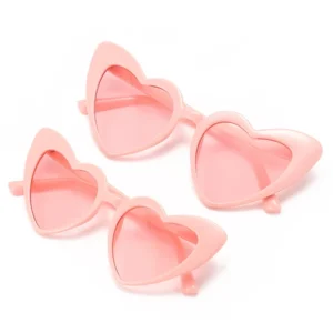 Pink Heart Shape Mommy Me Gradient Lenses Sunglasses for Bridal Party Bachelorete Party Kids