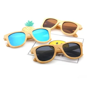 Plain Solid color Fashion Forward Engravable Bamboo Wooden Child Sunglasses for Pool Parties & Barbecues