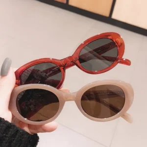 Plastic Frame UV400 Protection Oval Sunglasses Tortoiseshell Small Y2K Style for Men Women
