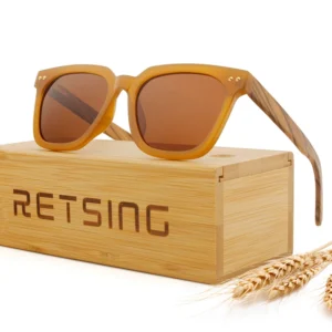 Plastic Polarized Wooden Sunglasses Custom Brand Fashion Handmade Wooden Bamboo Sunglasses