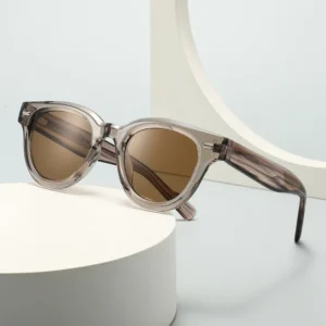Plate Stitching Large Frame Polarized Fashion Sunglasses Retro Round UV400 Custom Logo Available Sunglasses Unisex