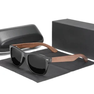 Polarized Colorful Lens Wooden Frame and Temple Fashion Unisex Luxury Wooden Sunglasses