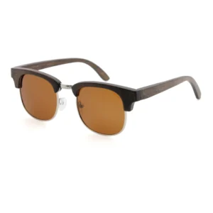 Polarized Eye Protection Sunglasses Bamboo Slim Temples with Laser Engraving Logo