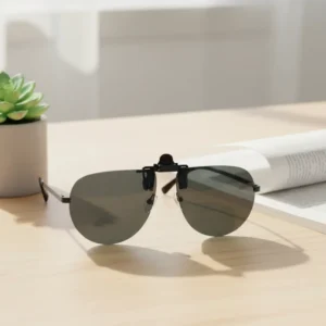 Polarized Flip Up Metal Frame Driving Sunglasses UV400 TAC Lenses Anti Blue Light Daily Use Outdoors