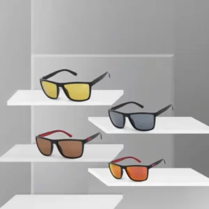 Polarized High Quality Rectangle UV400 Protection Lightweight Comfortable Casual Unisex Full Rim Sunglasses Custom Logo Colored