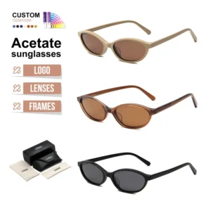Polarized New Style Custom Logo Trending High Quality Luxury Acetate Oval Sunglasses Men Women