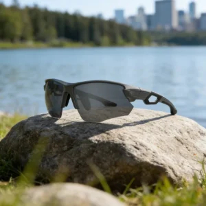 Polarized Semi Rimless Cycling Sunglasses UV400 Sports Eyewear for Fishing Driving Outdoor TR90 Unisex