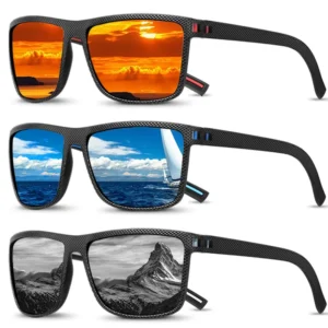 Men Sports UV400 Shades Light Outdoor Polarized Square Fishing Golf Climbing Sunglasses