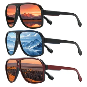 Polarized UV400 Sunglasses Large Frame Outdoor Hiking and Cycling Sports Unisex Retro Fishing Glasses