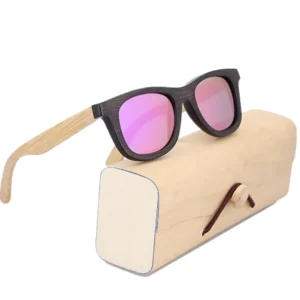 Polarized UV400 TAC Kids Wooden Sunglasses Retro Bamboo Frame Handmade Children