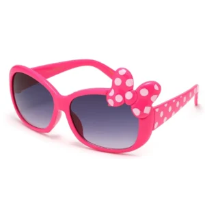 Polka Dot Cartoon Bow Women’s Sunglasses UV400 Full Frame Fashion Decoration Baby Sunglasses Gift Set Mirror