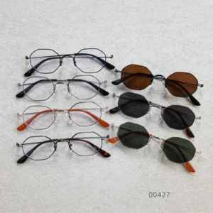 Polygon Alloy Sunglasses Men High-Grade Outdoor Glasses Women Grace Fashion Glasses Brand UV400 Eyeglasses Shades