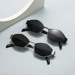Polygon Metal Sun Glasses Alloy Frame for Unisex Fashion Custom Logo UV400 Protection for Outdoor