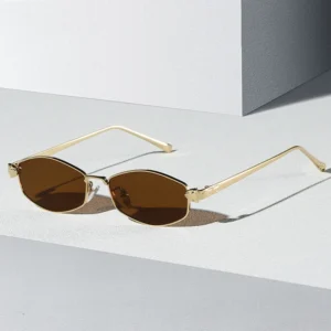 Polygonal Leopard Head Metal Sun Glasses Rhombus Small Frame UV Resistant Sunglasses