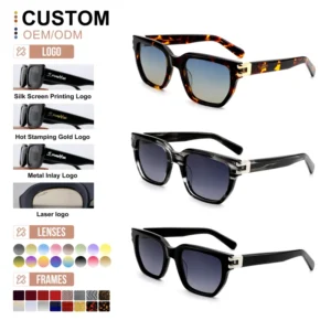 Popular Customizable Modern Italy Sunglasses Frame OEM Logo Luxury Retro Eyewear Light Weight Acetate Sunglasses