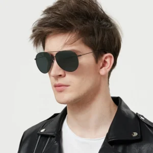 Popular Double Bridge Metal Frame Thin Temple Custom Polarized Classical Sunglasses