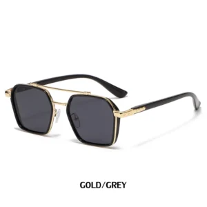 Popular Fashion Trend Outdoor Anti UV Driving Sunglasses UV400 Pink Blue Lens Double Beam Large Frame Square Men Sunglasses