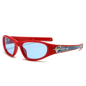 Popular Outdoor Vintage Wrap Around Sports Stars Y2K Shades Futuristic Sunglasses Men Wrap Punk UV400 Cycling Riding Eyewear