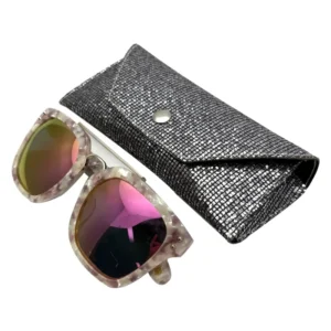 Portable Crystal Bling Box Protective Sequins Leather Sunglasses Case Glasses Bag Eyewear Pouch