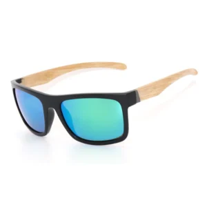 Practical Daily Outdoor Eyewear Wood Grain Temples Light Weight UV400 Comfort TR90 Polarized Sunglasses Men