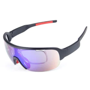 Premium Half Frame Sports Sunglasses for Active Lifestyle Blue Polarized Lenses for Cycling Sun Protection Myopia Correction