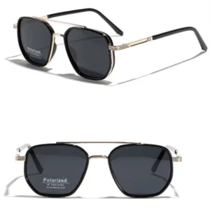 Premium Protection TR90 Metal Shades Gold Frame Polarized UV400 Sun Glasses