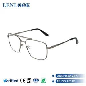 Premium Quality Classic Optical Glasses Metal Frame Square Design for Reading Decoration