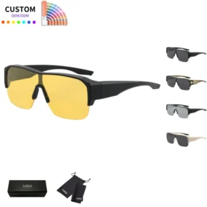 Prescription Fit over Polarized Sports Sunglasses Trendy Design Stylish TR90 Full Wrap Frames TAC Lens UV400 for Man Woman