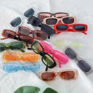 Printed square Lentes De Sol Trendy Sunglasses Vintage Ocean Plastic Custom Small Rectangle Sunglasses